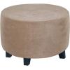 imageHVERSAILTEX Real Velvet Plush 1 Piece Form Fit Stretch Rectangle Folding Storage Covers Ottoman Slipcovers Removable Footstool Protect Footrest Covers Elastic Bottom Machine WashableLarge GreyTaupe