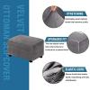 imageHVERSAILTEX Real Velvet Plush 1 Piece Form Fit Stretch Rectangle Folding Storage Covers Ottoman Slipcovers Removable Footstool Protect Footrest Covers Elastic Bottom Machine WashableLarge GreyGrey