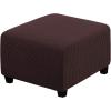imageHVERSAILTEX Square Ottoman Covers Ottoman Slipcovers Folding Storage Stool Furniture Protector Form Fit with Elastic Bottom Stretch High Spandex Small Checks Jacquard FabricLargeBlackChocolate