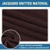 imageHVERSAILTEX Square Ottoman Covers Ottoman Slipcovers Folding Storage Stool Furniture Protector Form Fit with Elastic Bottom Stretch High Spandex Small Checks Jacquard FabricLargeBlackChocolate