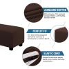 imageHVERSAILTEX Square Ottoman Covers Ottoman Slipcovers Folding Storage Stool Furniture Protector Form Fit with Elastic Bottom Stretch High Spandex Small Checks Jacquard FabricLargeBlackChocolate