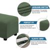 imageHVERSAILTEX Square Ottoman Covers Ottoman Slipcovers Folding Storage Stool Furniture Protector Form Fit with Elastic Bottom Stretch High Spandex Small Checks Jacquard FabricLargeBlackBronze Green