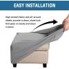 imageHVERSAILTEX Square Ottoman Covers Ottoman Slipcovers Folding Storage Stool Furniture Protector Form Fit with Elastic Bottom Stretch High Spandex Small Checks Jacquard FabricLargeBlackDove