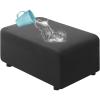 imageHVERSAILTEX 100 Waterproof Ottoman Cover Rectangle Stretch Velvet Ottoman Slipcovers for Living Room with Nonslip Elastic Bottom Furniture Protector Thick Soft Fleece Fabric Large CamelDark Grey