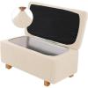 imageHVERSAILTEX 2 Piece Style Stretch Ottoman Cover Folding Storage Stool Furniture Protector Ottoman Slipcovers Rectangle with Elastic BottomLargeNatural