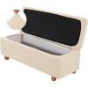 imageHVERSAILTEX 2 Piece Style Stretch Ottoman Cover Folding Storage Stool Furniture Protector Ottoman Slipcovers Rectangle with Elastic BottomXLargeNatural