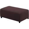 imageHVERSAILTEX Square Ottoman Covers Ottoman Slipcovers Folding Storage Stool Furniture Protector Form Fit with Elastic Bottom Stretch High Spandex Small Checks Jacquard FabricLargeBlackChocolate