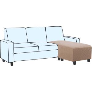 imageHVERSAILTEX Ottoman Cover Slipcover Rectangle Fit Length 2934 Footrest Sofa Slipcovers Stool Cover Footstool Protector Covers Feature Stretch Thick Soft Jacquard Fabric Washable  ChocolateSand