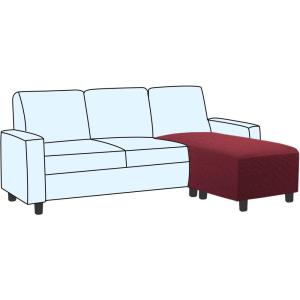 imageHVERSAILTEX Square Ottoman Covers Ottoman Slipcovers Folding Storage Stool Furniture Protector Form Fit with Elastic Bottom Stretch High Spandex Small Checks Jacquard FabricLargeBlackWineBurgundy