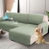 imageHVERSAILTEX 100 Waterproof Couch Covers for Sectional Sofa 2Piece Couch Covers Sectional Couch Cover L Shaped for Dogs Non Slip Right Chaise Lounge Cover  2 Seat Sofa Cover Coconut MilkPale Aqua