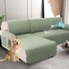 imageHVERSAILTEX 100 Waterproof Couch Covers for Sectional Sofa 2Piece Couch Covers Sectional Couch Cover L Shaped for Dogs Non Slip Right Chaise Lounge Cover  2 Seat Sofa Cover Coconut MilkPale Aqua