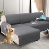 imageHVERSAILTEX 100 Waterproof Couch Covers for Sectional Sofa 2Piece Couch Covers Sectional Couch Cover L Shaped for Dogs Non Slip Right Chaise Lounge Cover  2 Seat Sofa Cover Coconut MilkRocket Gray