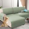 imageHVERSAILTEX 100 Waterproof Couch Covers for Sectional Sofa 2Piece Couch Covers Sectional Couch Cover L Shaped for Dogs Non Slip Right Chaise Lounge Cover  2 Seat Sofa Cover Coconut MilkPale Aqua
