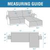 imageHVERSAILTEX 100 Waterproof Couch Covers for Sectional Sofa 2Piece Couch Covers Sectional Couch Cover L Shaped for Dogs Non Slip Right Chaise Lounge Cover  2 Seat Sofa Cover Coconut MilkRocket Gray