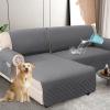 imageHVERSAILTEX 100 Waterproof Couch Covers for Sectional Sofa 2Piece Couch Covers Sectional Couch Cover L Shaped for Dogs Non Slip Right Chaise Lounge Cover  2 Seat Sofa Cover Coconut MilkRocket Gray