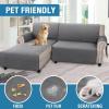 imageHVERSAILTEX 100 Waterproof Couch Covers for Sectional Sofa 2Piece Couch Covers Sectional Couch Cover L Shaped for Dogs Non Slip Right Chaise Lounge Cover  2 Seat Sofa Cover Coconut MilkRocket Gray