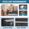 imageHVERSAILTEX 100 Waterproof Seat Cushion Covers Sectional Couch Covers 3 Pieces Sofa Cushion Covers L Shape Cushion Chaise Cover for Both LeftRight Couch Large Sofa 2 Seater  1 Chaise CamelDark Gray