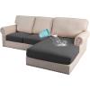 imageHVERSAILTEX 100 Waterproof Seat Cushion Covers Sectional Couch Covers 3 Pieces Sofa Cushion Covers L Shape Cushion Chaise Cover for Both LeftRight Couch Large Sofa 2 Seater  1 Chaise CamelDark Gray