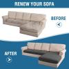 imageHVERSAILTEX 100 Waterproof Seat Cushion Covers Sectional Couch Covers 3 Pieces Sofa Cushion Covers L Shape Cushion Chaise Cover for Both LeftRight Couch Large Sofa 2 Seater  1 Chaise CamelDark Gray