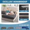 imageHVERSAILTEX 100 Waterproof Seat Cushion Covers Sectional Couch Covers 3 Pieces Sofa Cushion Covers L Shape Cushion Chaise Cover for Both LeftRight Couch Large Sofa 2 Seater  1 Chaise CamelDark Gray