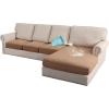imageHVERSAILTEX 100 Waterproof Seat Cushion Covers Sectional Couch Covers 3 Pieces Sofa Cushion Covers L Shape Cushion Chaise Cover for Both LeftRight Couch Large Sofa 2 Seater  1 Chaise CamelCamel