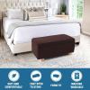 imageHVERSAILTEX 2 Piece Style Stretch Ottoman Cover Folding Storage Stool Furniture Protector Ottoman Slipcovers Rectangle with Elastic BottomLargeChocolate