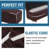 imageHVERSAILTEX 2 Piece Style Stretch Ottoman Cover Folding Storage Stool Furniture Protector Ottoman Slipcovers Rectangle with Elastic BottomLargeChocolate