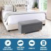 imageHVERSAILTEX 2 Piece Style Stretch Ottoman Cover Folding Storage Stool Furniture Protector Ottoman Slipcovers Rectangle with Elastic BottomLargeGrey