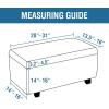 imageHVERSAILTEX 2 Piece Style Stretch Ottoman Cover Folding Storage Stool Furniture Protector Ottoman Slipcovers Rectangle with Elastic BottomLargeNavy