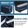imageHVERSAILTEX 2 Piece Style Stretch Ottoman Cover Folding Storage Stool Furniture Protector Ottoman Slipcovers Rectangle with Elastic BottomLargeNavy