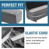 imageHVERSAILTEX 2 Piece Style Stretch Ottoman Cover Folding Storage Stool Furniture Protector Ottoman Slipcovers Rectangle with Elastic BottomXLargeGrey
