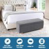 imageHVERSAILTEX 2 Piece Style Stretch Ottoman Cover Folding Storage Stool Furniture Protector Ottoman Slipcovers Rectangle with Elastic BottomXLargeGrey