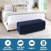 imageHVERSAILTEX 2 Piece Style Stretch Ottoman Cover Folding Storage Stool Furniture Protector Ottoman Slipcovers Rectangle with Elastic BottomXLargeNavy