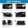 imageHVERSAILTEX 4 Pieces Stretch Futon Covers Sofa Bed Slipcover with Removable Armrests and Cupholders Covers Furniture Protector High Spandex Small Checks Jacquard Fabric BlackBlack