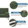 imageHVERSAILTEX 4 Pieces Stretch Futon Covers Sofa Bed Slipcover with Removable Armrests and Cupholders Covers Furniture Protector High Spandex Small Checks Jacquard Fabric BlackBronze Green