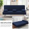 imageHVERSAILTEX 4 Pieces Stretch Futon Covers Sofa Bed Slipcover with Removable Armrests and Cupholders Covers Furniture Protector High Spandex Small Checks Jacquard Fabric BlackNavy