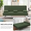imageHVERSAILTEX 4 Pieces Stretch Futon Covers Sofa Bed Slipcover with Removable Armrests and Cupholders Covers Furniture Protector High Spandex Small Checks Jacquard Fabric BlackBronze Green