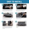 imageHVERSAILTEX 4 Pieces Stretch Futon Covers Sofa Bed Slipcover with Removable Armrests and Cupholders Covers Furniture Protector High Spandex Small Checks Jacquard Fabric BlackGrey