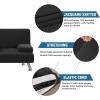 imageHVERSAILTEX 4 Pieces Stretch Futon Covers Sofa Bed Slipcover with Removable Armrests and Cupholders Covers Furniture Protector High Spandex Small Checks Jacquard Fabric BlackBlack
