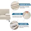 imageHVERSAILTEX 4 Pieces Stretch Futon Covers Sofa Bed Slipcover with Removable Armrests and Cupholders Covers Furniture Protector High Spandex Small Checks Jacquard Fabric BlackIsland Fossi