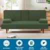 imageHVERSAILTEX 4 Pieces Stretch Futon Covers Sofa Bed Slipcover with Removable Armrests and Cupholders Covers Furniture Protector High Spandex Small Checks Jacquard Fabric BlackBronze Green
