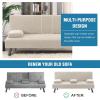 imageHVERSAILTEX 4 Pieces Stretch Futon Covers Sofa Bed Slipcover with Removable Armrests and Cupholders Covers Furniture Protector High Spandex Small Checks Jacquard Fabric BlackIsland Fossi