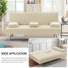 imageHVERSAILTEX 4 Pieces Stretch Futon Covers Sofa Bed Slipcover with Removable Armrests and Cupholders Covers Furniture Protector High Spandex Small Checks Jacquard Fabric BlackNatural