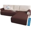 imageHVERSAILTEX L Shape Sectional Couch Covers 2Piece L Couch Cover 100 Waterproof Pet Couch Covers for Sectional Sofa WashableLeft Chaise  3 Seat Sofa Rocket GrayChocolate