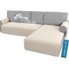 imageHVERSAILTEX L Shape Sectional Couch Covers 2Piece L Couch Cover 100 Waterproof Pet Couch Covers for Sectional Sofa WashableLeft Chaise  3 Seat Sofa Rocket GrayCoconut Milk