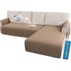 imageHVERSAILTEX L Shape Sectional Couch Covers 2Piece L Couch Cover 100 Waterproof Pet Couch Covers for Sectional Sofa WashableLeft Chaise  3 Seat Sofa Rocket GrayFrench Oak