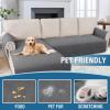 imageHVERSAILTEX L Shape Sectional Couch Covers 2Piece L Couch Cover 100 Waterproof Pet Couch Covers for Sectional Sofa WashableLeft Chaise  3 Seat Sofa Rocket GrayRocket Gray