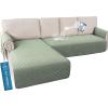 imageHVERSAILTEX L Shape Sectional Couch Covers 2Piece L Couch Cover 100 Waterproof Pet Couch Covers for Sectional Sofa WashableLeft Chaise  3 Seat Sofa Rocket GrayPale Aqua