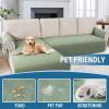 imageHVERSAILTEX L Shape Sectional Couch Covers 2Piece L Couch Cover 100 Waterproof Pet Couch Covers for Sectional Sofa WashableLeft Chaise  3 Seat Sofa Rocket GrayPale Aqua