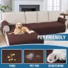imageHVERSAILTEX L Shape Sectional Couch Covers 2Piece L Couch Cover 100 Waterproof Pet Couch Covers for Sectional Sofa WashableLeft Chaise  3 Seat Sofa Rocket GrayChocolate